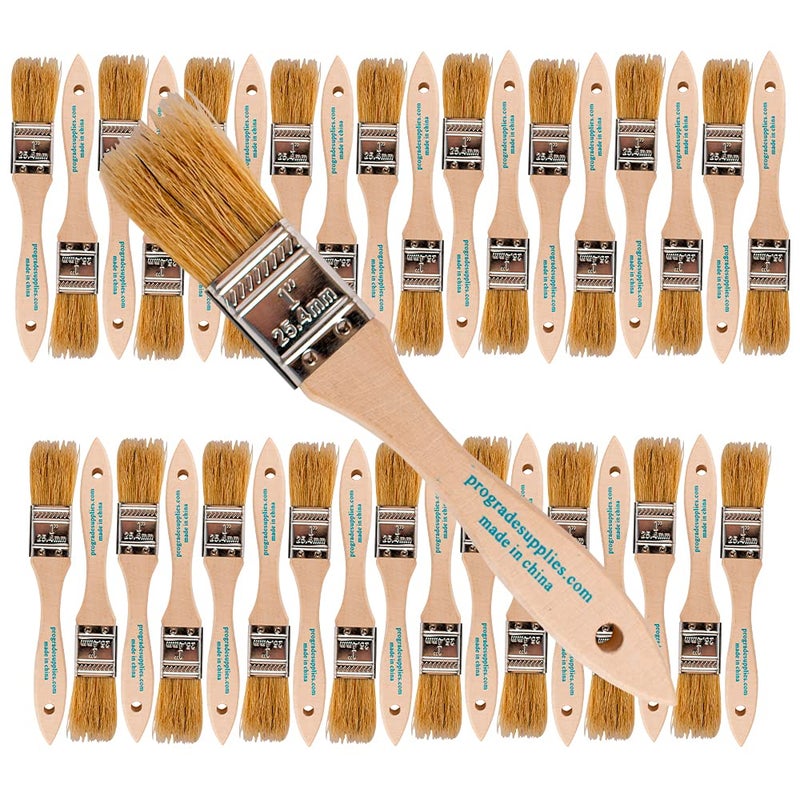 Pro-Grade Pro Grade - Chip Paint Brushes - 36 Ea 1 Inch Chip Paint Brush Light Brown - Image 1